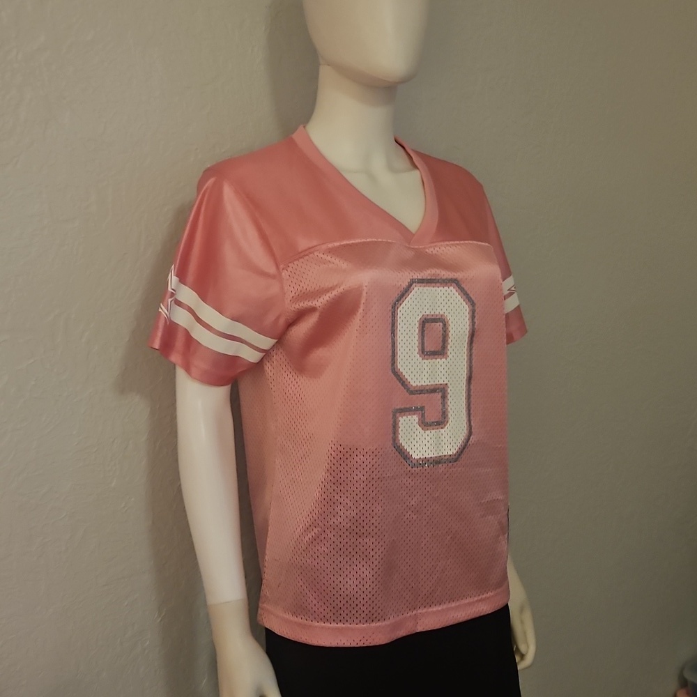 Dallas Cowboys Candy Pink V-Neck Tony Romo Number 9 Sports Jersey - Picture 3 of 8